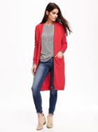 Old Navy Relaxed Open Front Long Sweater For Women - In The Red