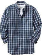 Old Navy Mens Everyday Classic Regular Fit Shirts - Navy Midscale Plaid