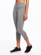 Old Navy High Rise Go Dry Cutout Capris For Women - Heather Gray