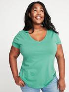 Old Navy Womens Everywear Plus-size V-neck Tee Teal Size 2x