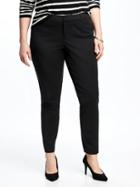 Old Navy Womens Mid-rise Smooth & Slim Plus-size Pixie Pants Black Size 28