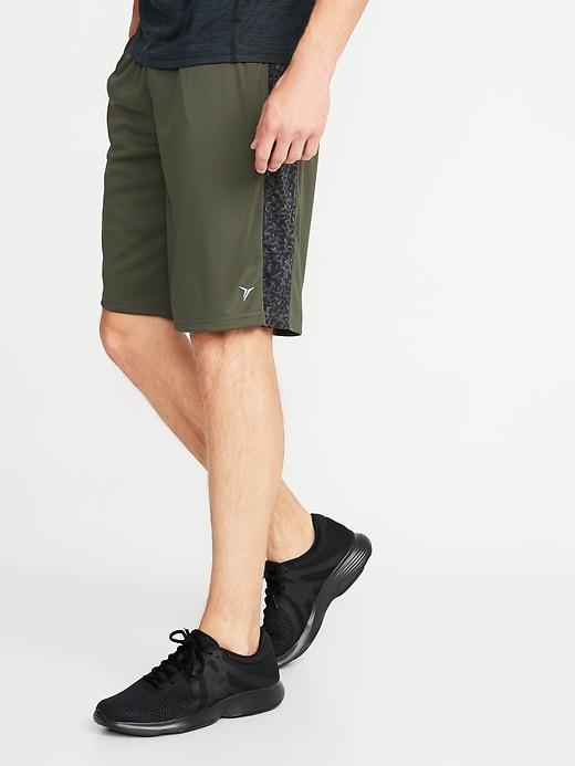 Old Navy Mens Go-dry Side-panel Performance Shorts For Men - 10-inch Inseam Green Camo - 10-inch Inseam Green Camo Size Xl