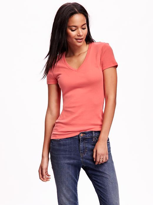 Old Navy Perfect V Neck Tee - Mango Magic
