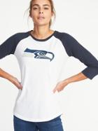 Old Navy Womens Nfl Team Raglan Tee For Women Seahawks Size S