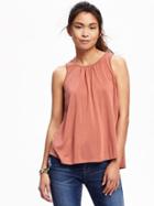 Old Navy Relaxed Hi Neck Shirred Top For Women - Quick Fox