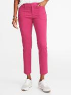 Old Navy Womens Mid-rise Sateen Pixie Ankle Chinos For Women Magenta Haze Size 0