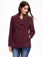 Old Navy Wool Blend Peacoat For Women - Marion Berry