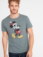 Old Navy Mens Disney Mickey Mouse Santa Tee For Men Medium Gray Size S