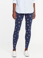 Old Navy Womens Patterned Leggings For Women Navy Floral Size S