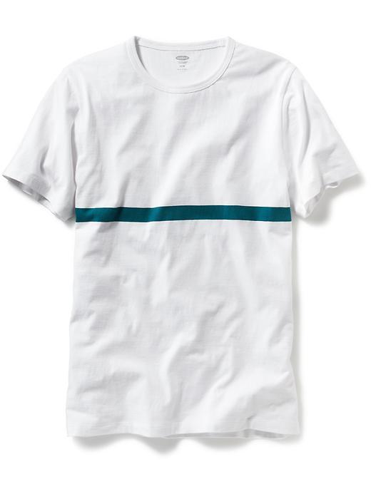 Old Navy Short Sleeve Chest Stripe Tee - Bright White