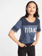 Old Navy Womens Nfl Team Sleeve-stripe Tee For Women Titans Size L