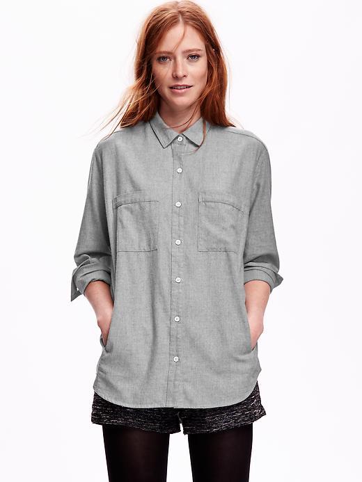 Old Navy Long Sleeve Four Pocket Shirt Jacket - Heather Grey