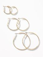 Old Navy  Hoop Earrings 3-pack For Women Gold Size One Size