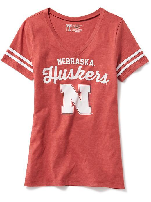 Old Navy College Team Graphic V Neck Tee For Women - Nebraska Corn