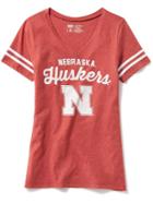 Old Navy College Team Graphic V Neck Tee For Women - Nebraska Corn