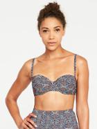 Old Navy Underwire Balconette Bikini Top For Women - Blue Geometric