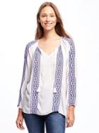 Old Navy Embroidered Boho Swing Top For Women - Calla Lillies