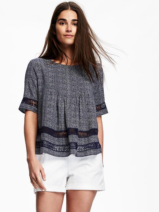 Old Navy Swing Pintuck Top For Women - Blue Diamond