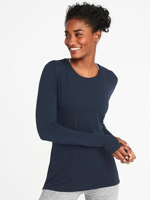 Old Navy Womens Ultra-light Performance Tee For Women In The Navy Size L