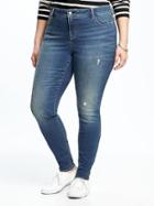 Old Navy Womens Secret-slim High-rise Plus-size Skinny Rockstar Jeans Medium Wash Size 28