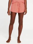 Old Navy Jersey Lounge Shorts For Women - Peach Stripe