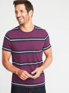 Old Navy Mens Soft-washed Striped Crew-neck Tee For Men Cabbage Field Size Xs