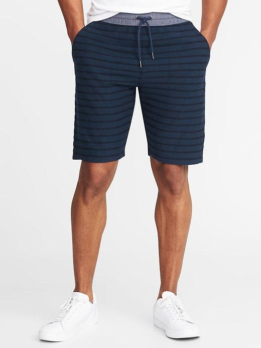 Old Navy Mens Chambray-waist Striped French Terry Shorts For Men (9) Blue Stripe Size L