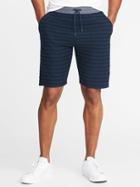 Old Navy Mens Chambray-waist Striped French Terry Shorts For Men (9) Blue Stripe Size L