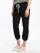 Old Navy French Terry Cropped Sleep Joggers For Women - Blackjack