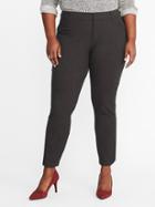 Old Navy Womens Smooth & Slim Mid-rise Plus-size Pixie Pants Dark Heathered Gray Size 28