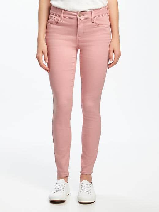 Old Navy Mid Rise Rockstar Pop Color Ankle Jeans For Women - Tea Rose