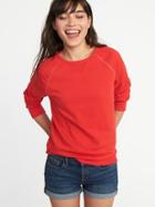 Old Navy Womens Relaxed French Terry Sweatshirt For Women Vermilion Red Size M