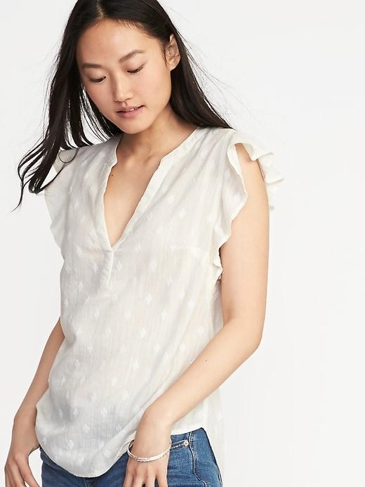 Old Navy Womens Sleeveless Slub-knit Popover Top For Women White Size S