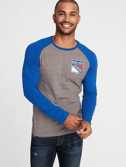 Old Navy Mens Nhl Team-graphic Raglan Tee For Wmen Ny Rangers Size L