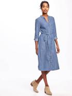 Old Navy Chambray Tie Belt Shirt Dress For Women - Sheri