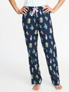 Old Navy Womens Patterned Poplin Sleep Pants For Women Cactus Size M