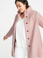 Old Navy Womens Plus-size Textured-boucl Coat Icelandic Mineral Size 1x