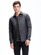 Old Navy Quilted Nylon Shirt Jacket For Men - Carbon