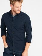 Old Navy Mens Slim-fit Built-in Flex Everyday Neps Shirt For Men Navy Blue Size Xxxl