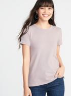 Old Navy Womens Slim-fit Brushed Jersey Tee For Women Plum Tonic Size Xs