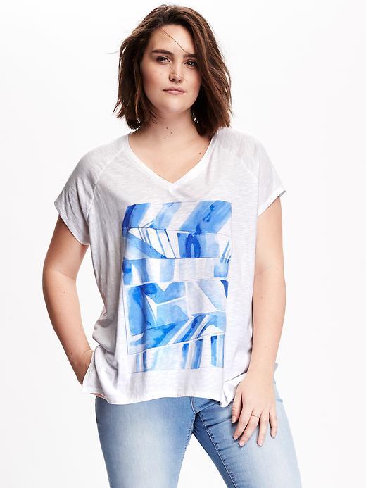 Old Navy Graphic V Neck Tee - Bright White
