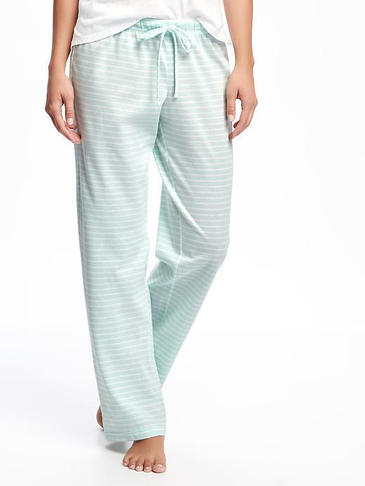 Old Navy Striped Jersey Sleep Pant For Women - Turquoise Blue Stripe