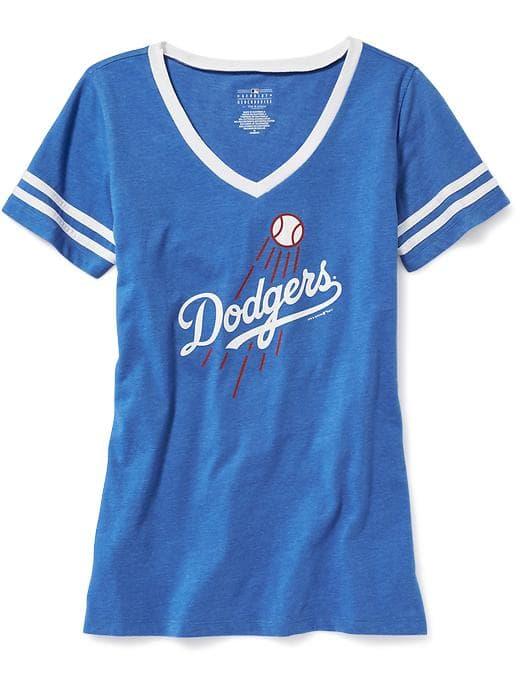 Old Navy Mlb Team Graphic V Neck Tee For Women - L.a. Dodgers