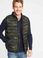 Old Navy Mens Packable Water-resistant Quilted Vest For Men Camo Size Xs