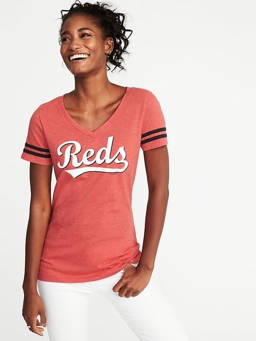 Old Navy Womens Mlb Team V-neck Tee For Women Cincinnati Reds Size L