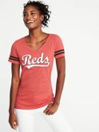 Old Navy Womens Mlb Team V-neck Tee For Women Cincinnati Reds Size L