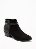 Old Navy Ankle Strap Boots For Women - Black