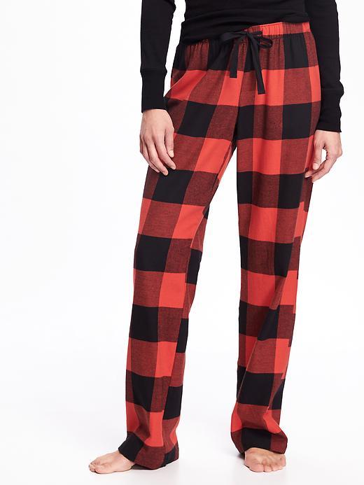 Old Navy Flannel Drawstring Sleep Pants For Women - Red Buffalo Plaid