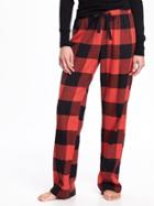 Old Navy Flannel Drawstring Sleep Pants For Women - Red Buffalo Plaid