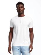 Old Navy Jersey Henley For Men - Bright White
